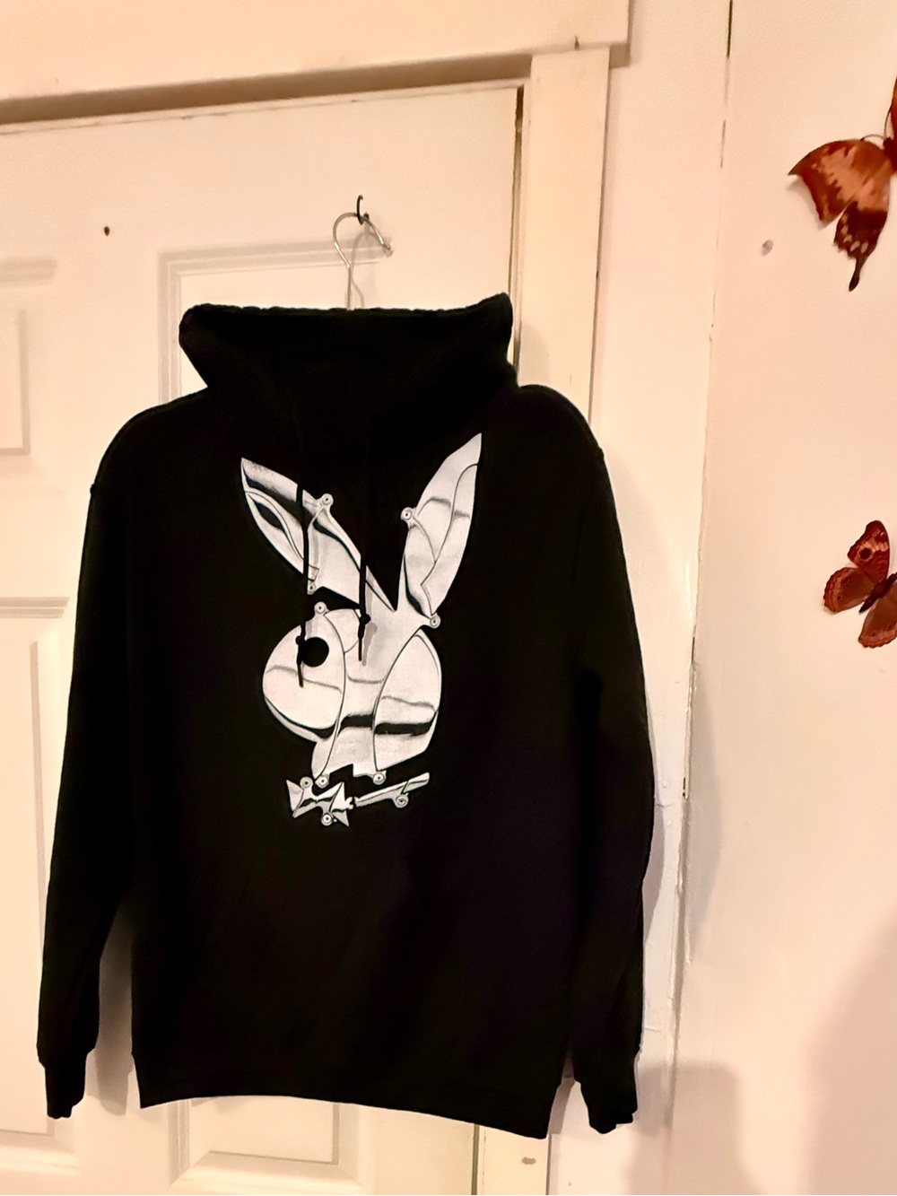 PLAYBOY Black Collectors Edition Sweater with White Bunny Skate Graphic
